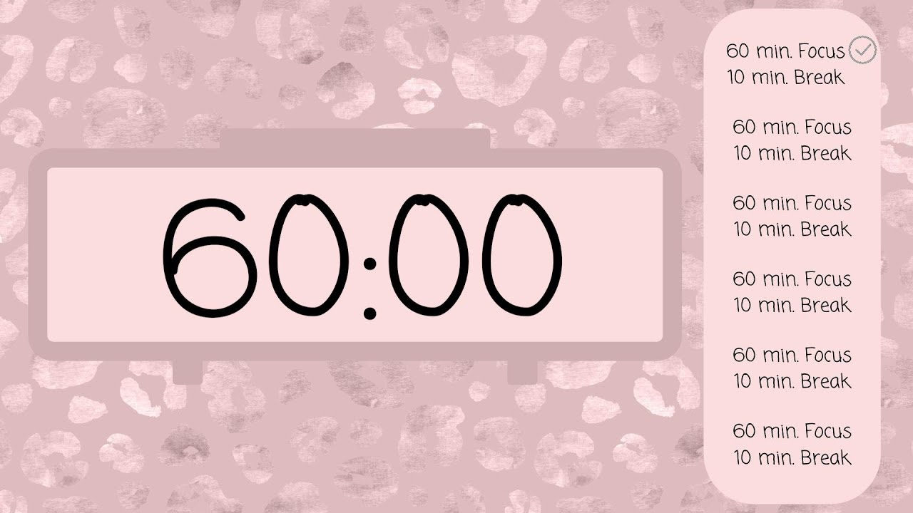 ⏳ 7-Hour Pomodoro Timer &ndash; 60 Min Focus + 10 Min Breaks 🎨 | Cute Doodle Background 🎯
