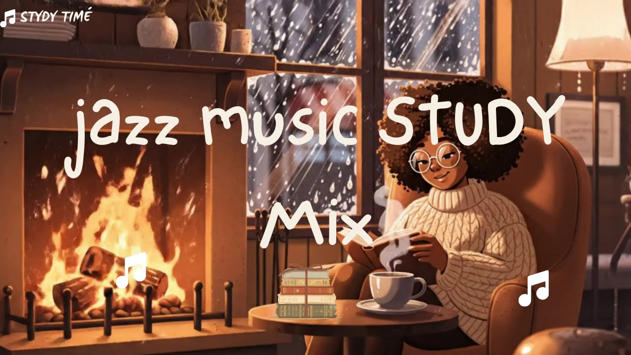“Rainy Fireplace Jazz for Studying” | Cozy Jazz Tunes | Soft Instrumental | Study background music