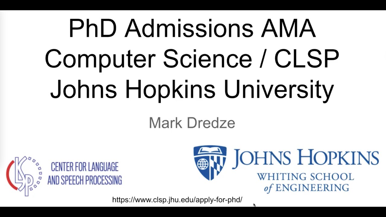 PhD Admissions AMA with Prof Mark Dredze