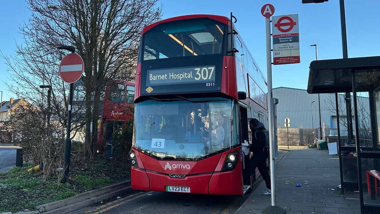 FULL ROUTE VISUAL|Arriva London Bus Route 307|Barnet Hospital - Brimsdown|ES11(LV23 ECT)