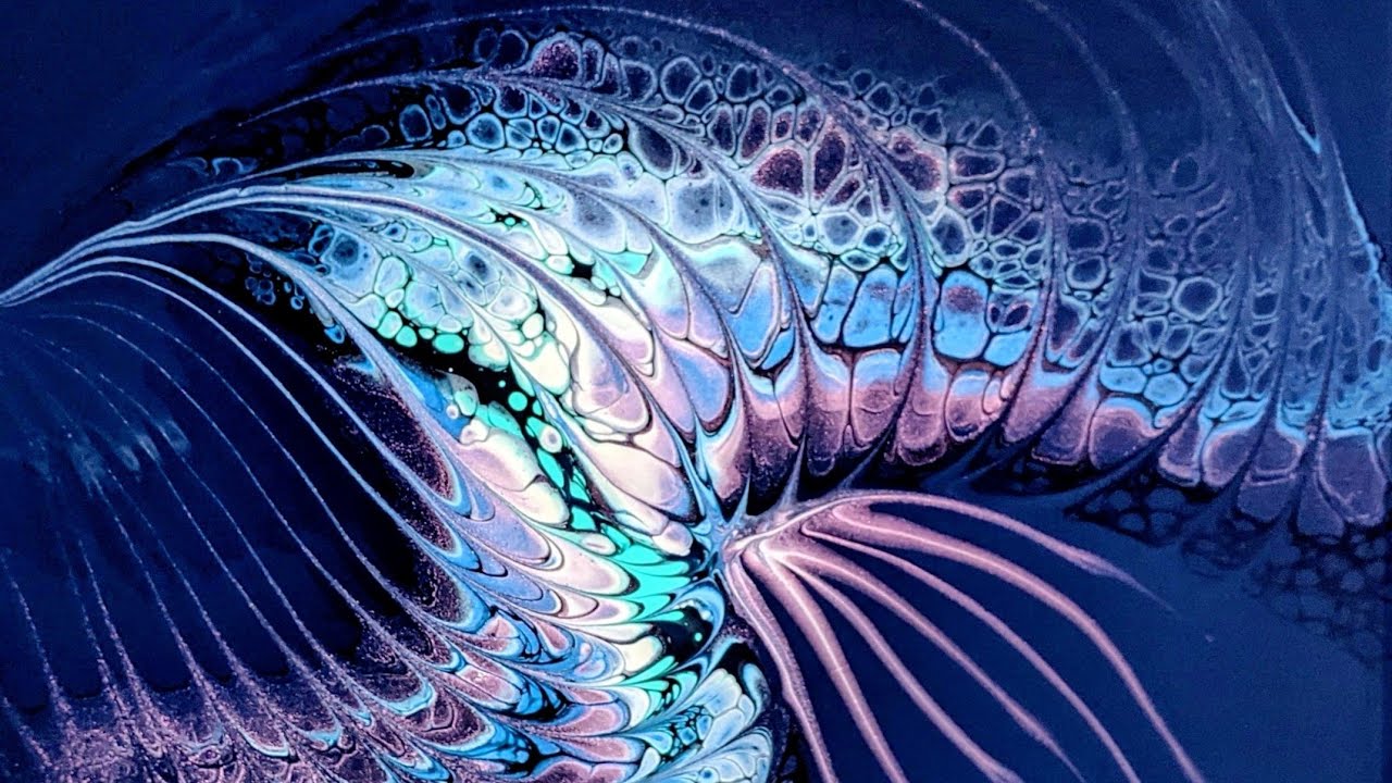 #73. A Stunning Mystical Jellyfish  ~ Acrylic Fluid Pour ~ #TLP