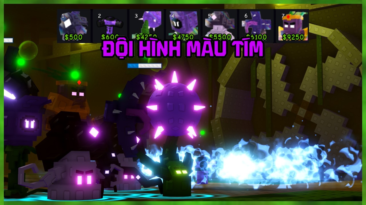 Mình sử dụng đội hình tím mộng mơ trong garden tower defense | [roblox]