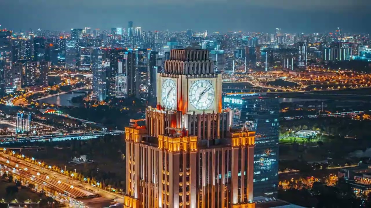 成都夜空下的璀璨星河｜航拍城市夜景大片，一场视觉的极致享受（航拍实录 | 4K UHD）