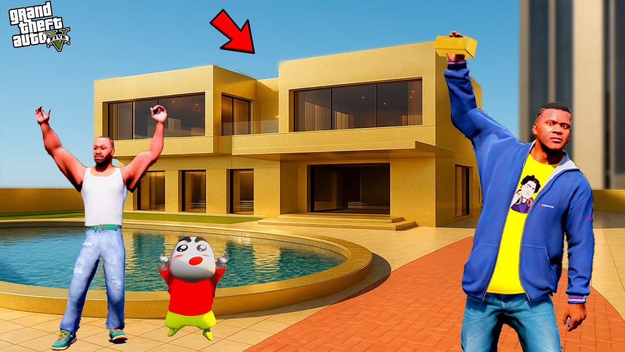 Franklin and Shinchan Build New Golden House in INDIAN BIKE DRIVING 3D City In GTA 5 | Paradox FTW