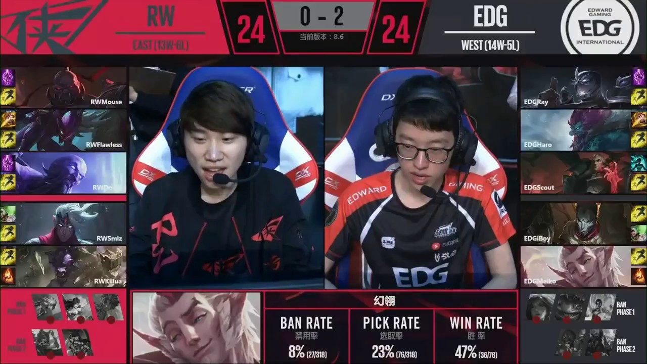 RW VS EDG Game 3 Highlights 2018 LPL Playoffs Semifinals I  RW VS EDG 게임 3 주요 장면 2018 LPL 플레이 오프 준결승