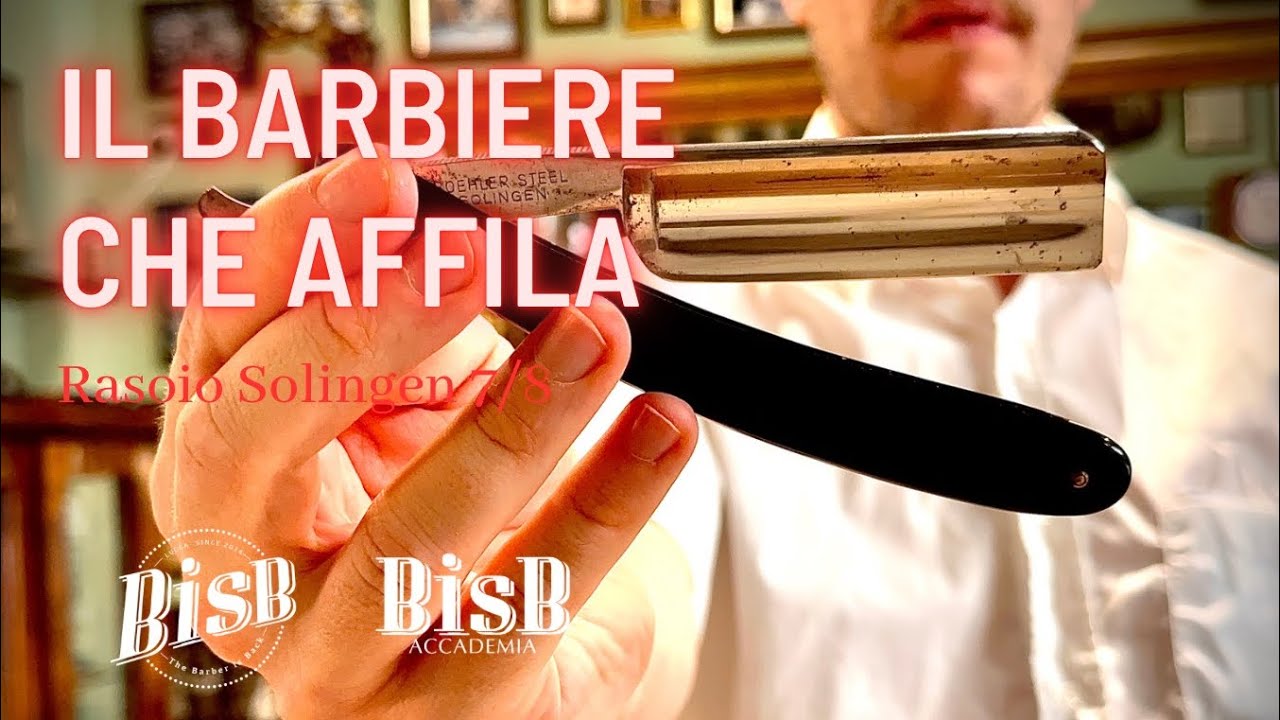 Il barbiere che affila ristrutturazione bevel rasoio Solingen italian Barbershop barbiere BisB Italy