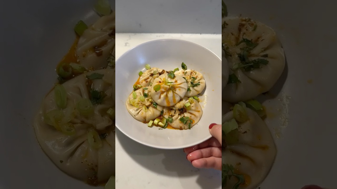 Homemade Thai red curry soup dumplings