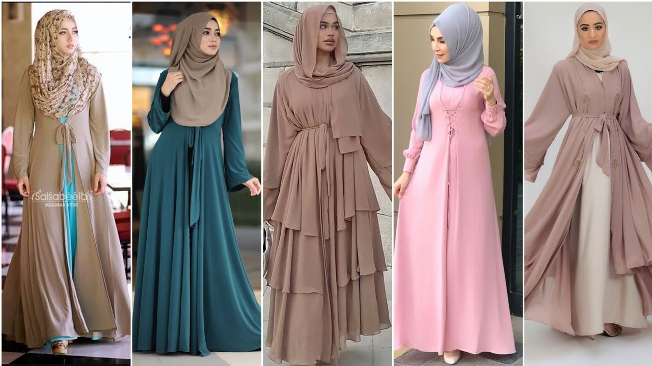 latest colour abaya collection || designer abaya style with matching hijab