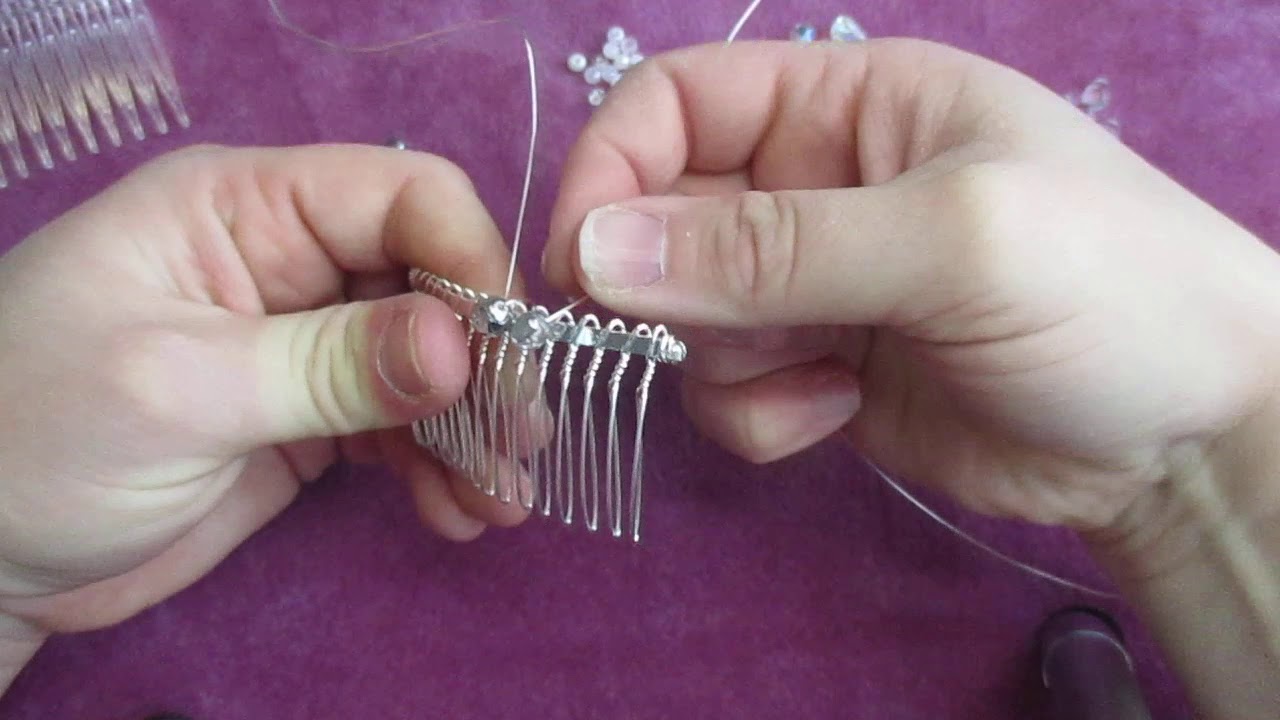 Beaded Wire Comb, Wirework, Bridal/Prom Hair Accessories