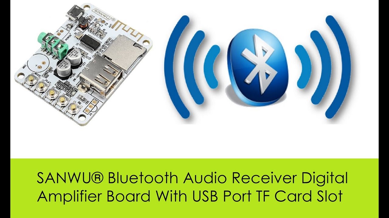 SANWU® Bluetooth Audio Receiver Digital Amplifier Board With USB Port TF Card Slot from Banggood.com