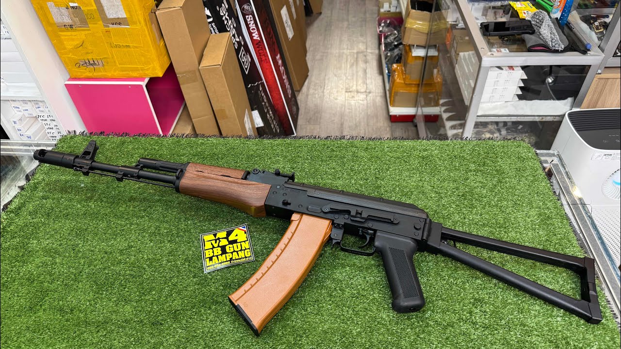 AK74N BYP-02B DOUBLE BELL ปืนบีบีกันไฟฟ้าใหม่ ทดสอบขนาดน้ำหนักความเร็วลูกปืนบีบี6มิล #ปืนAK