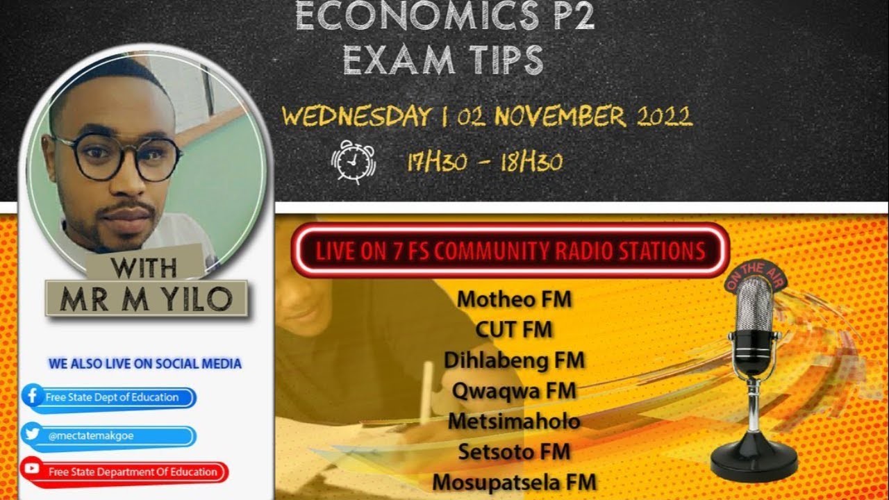 FREE STATE DEPARTMENT OF EDUCATION ECONOMICS P2 EXAM TIPS