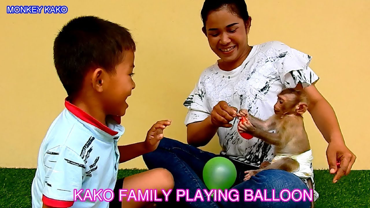 Haha!! Mama And Kako Brother Looking Kako Break Balloons