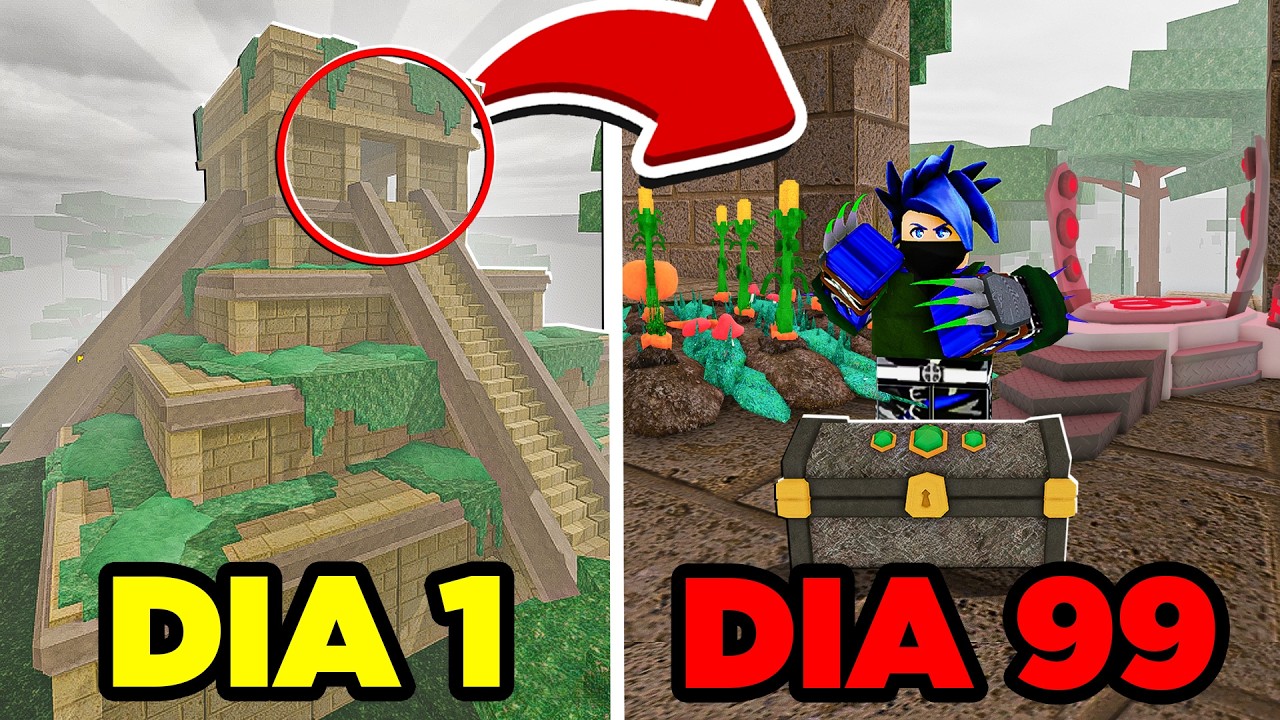 CRIEI UMA BASE NA PIRÂMIDE DA SELVA NO 99 NOITES NA FLORESTA