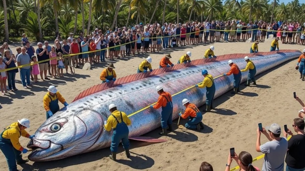 The Deep Sea Leviathan – Rare Giant Oarfish Pulled from the Abyss