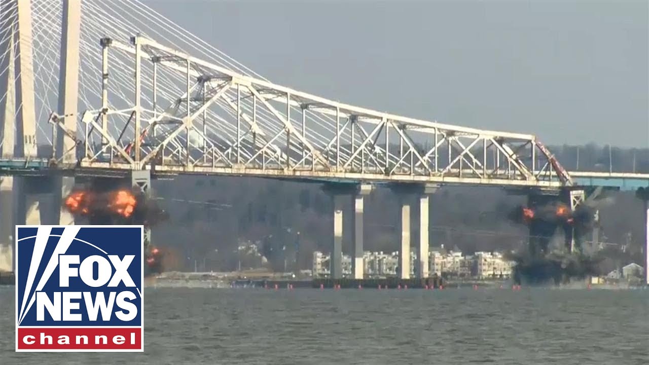 Watch explosive demolition of the old Tappan Zee bridge
