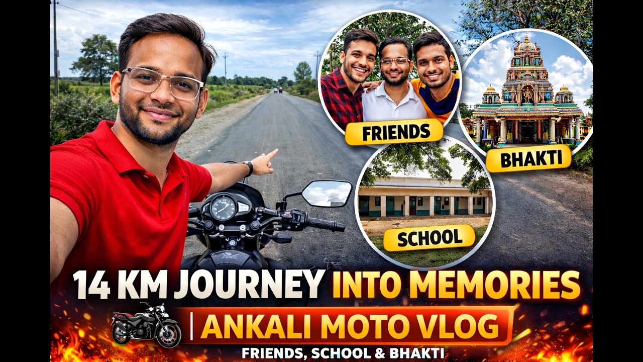 14 KM JOURNEY INTO MEMORIES 🏍️ | Ankali Moto Vlog | Friends, School & Bhakti