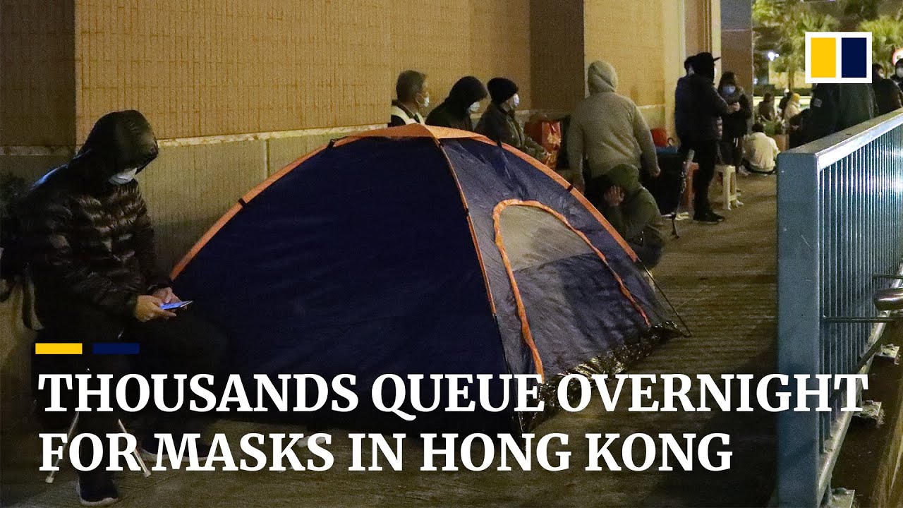 Coronavirus: desperate scenes as 10,000 queue for masks in Hong Kong