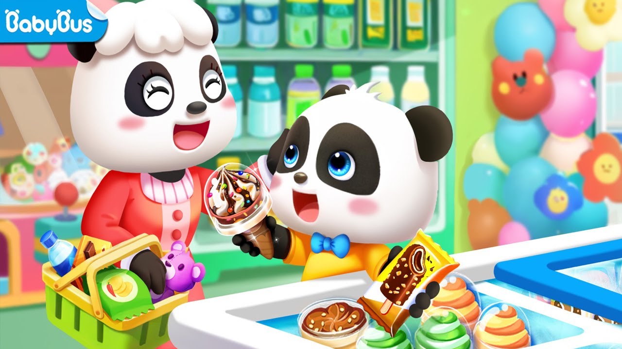 Baby Panda's Games: Supermarket #2 - Join Kiki and Make Your Own Ice Cream - Babybus Game