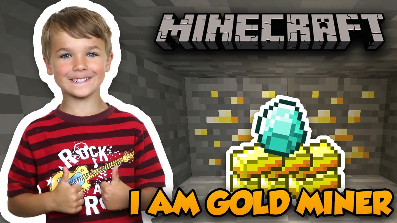 Я — золотоискатель в режиме выживания в Minecraft.