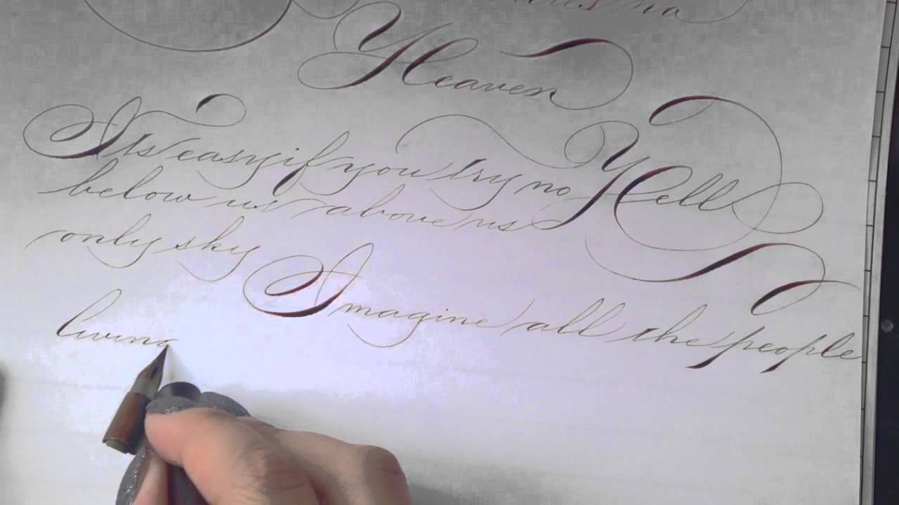 John Lennon's Imagine in Spencerian