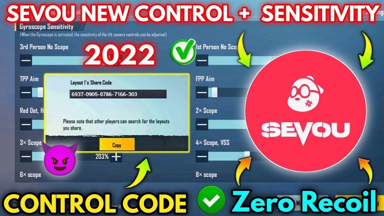 @Sevou New Senstivity Settings and Control Layout 2.2 code update | Credit:- @LukashPlays