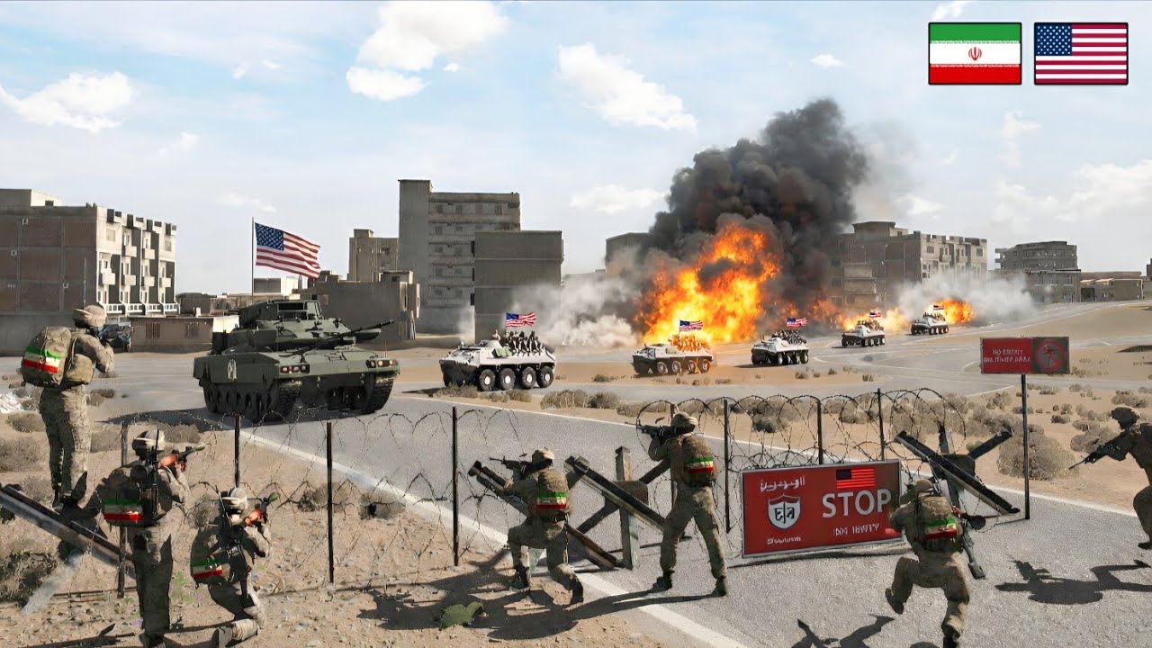 Iranian forces pushed back and attacked American military forces on the Tehran border