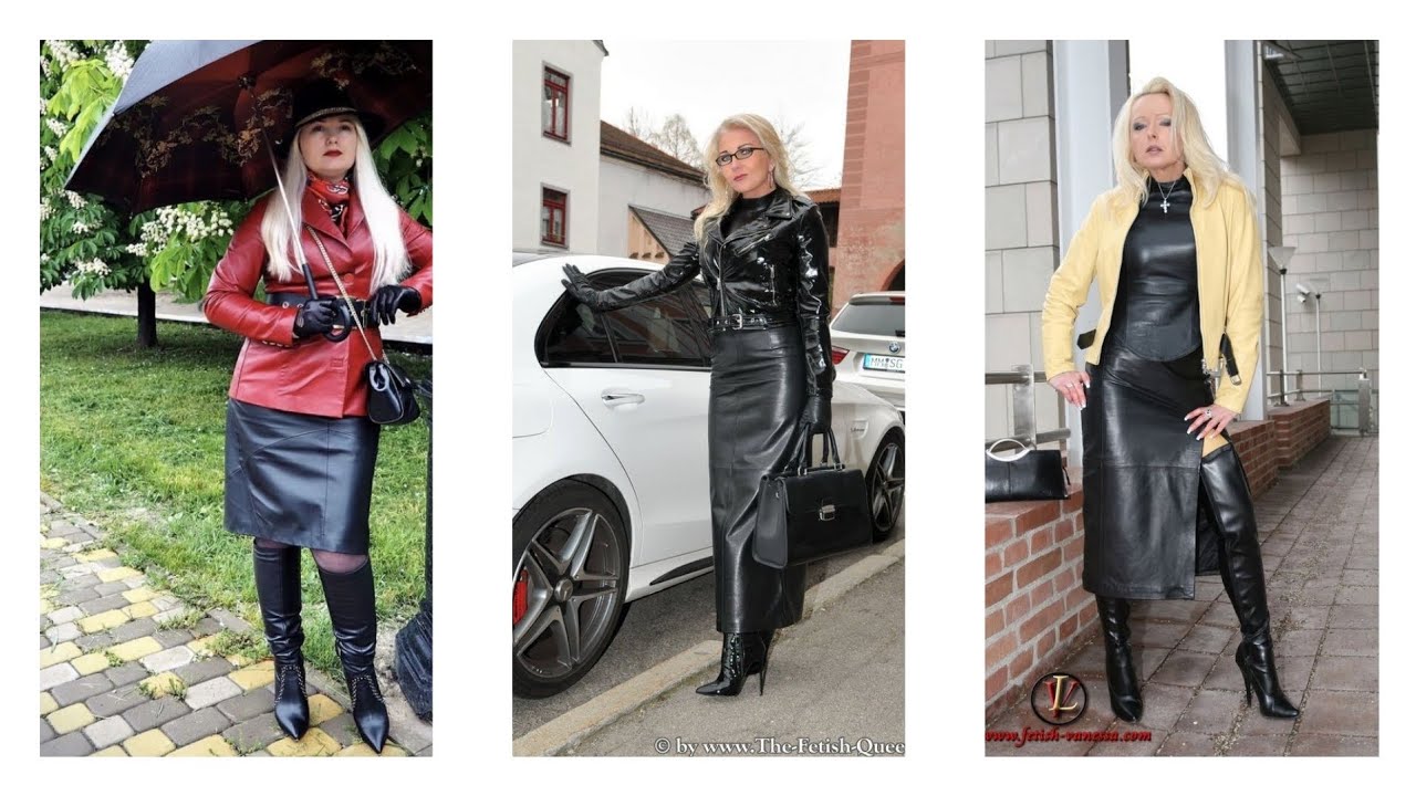 Stunning Older Women Black Leather Long Skirts Outfit Ideas For Black Lovers
