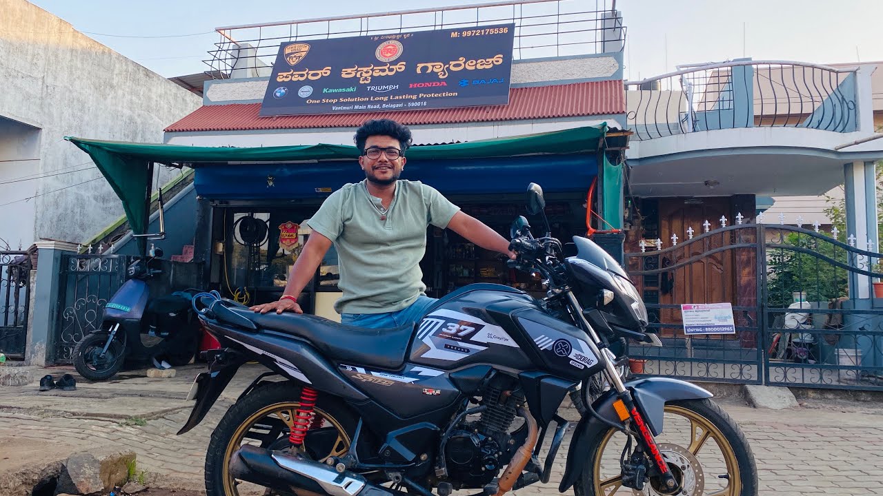 Honda sp 125 bike modifications custom stickers full process explained in Kannada