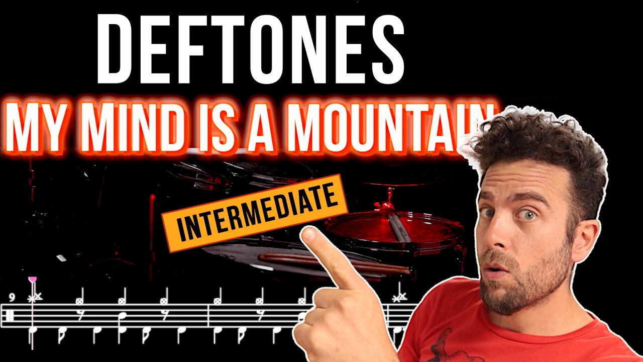 Deftones - My Mind Is A Mountain - Drum cover (with scrolling drum score)