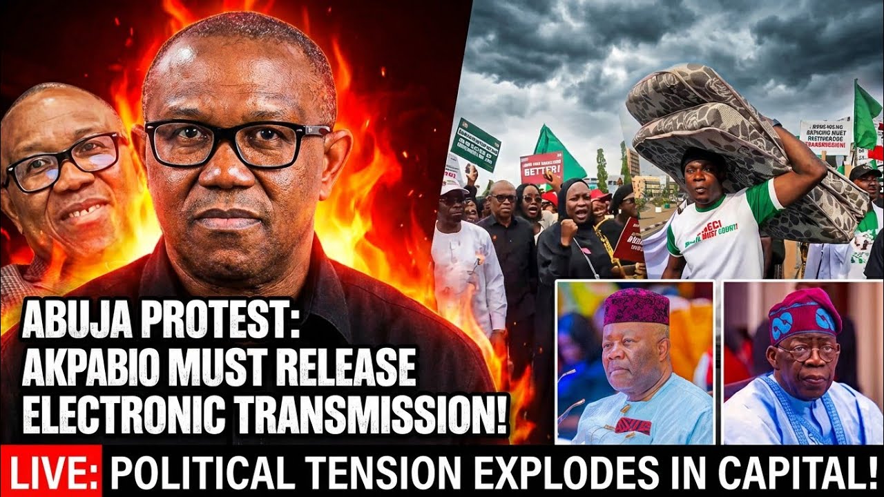 Massive protests erupted today in Abuja as Nigerians demanded that Senate Akpabio allow the release👇