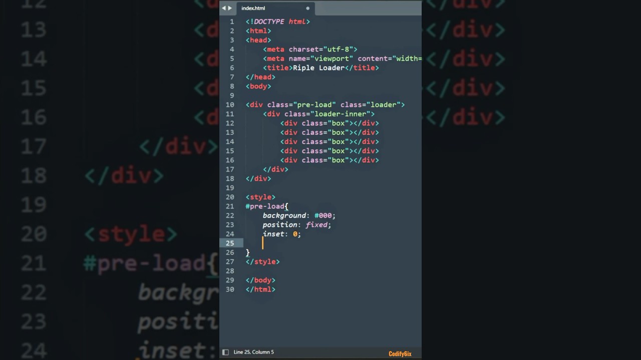 Ripple loader | HTML & CSS