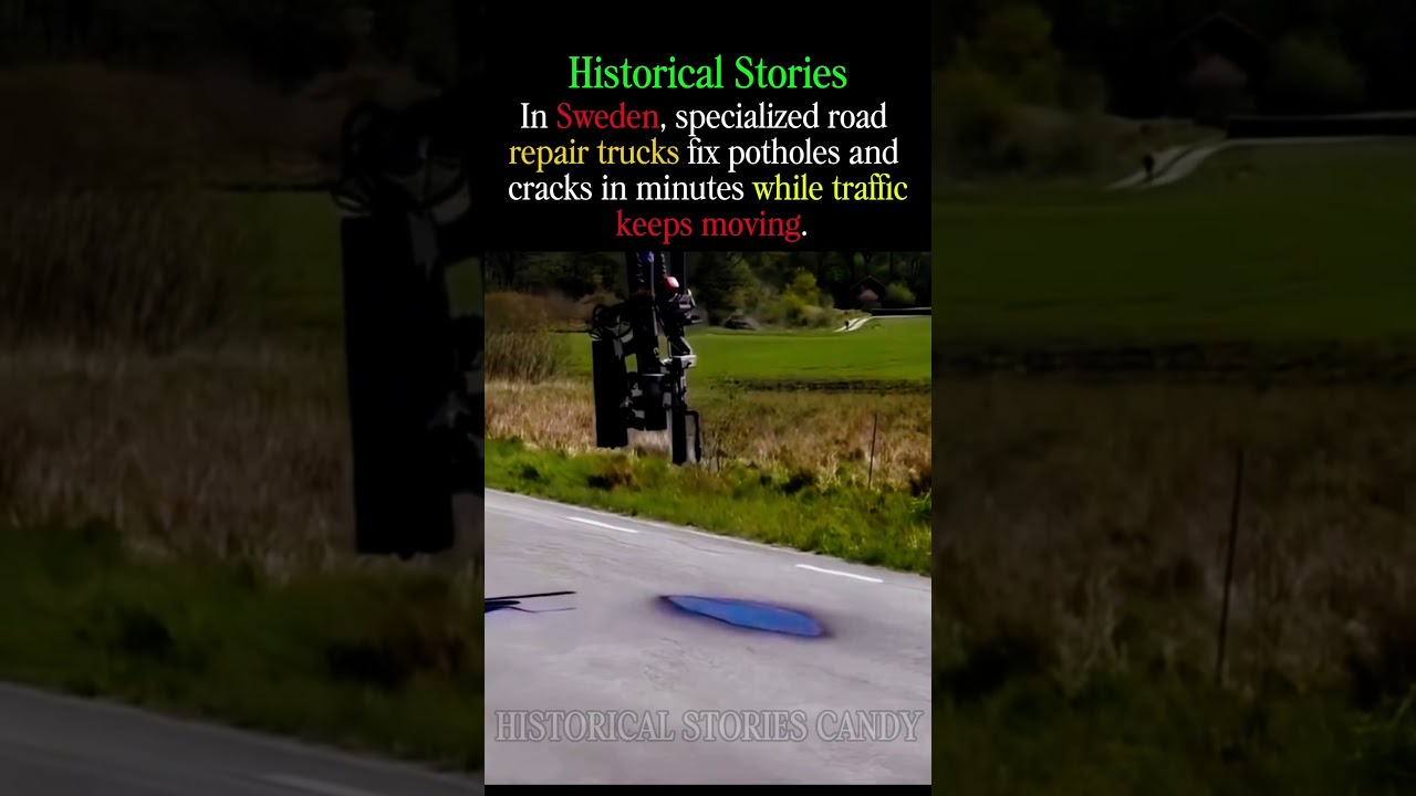 The Swedish Truck That Fixes Roads Without Stopping Traffic