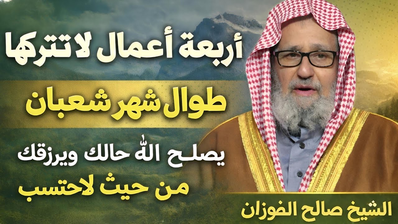 اربعة أعمال لا تتركها طوال شهر شعبان يصلح الله حالك ويرزقك من حيث لا تحتسب //صالح الفوزان 