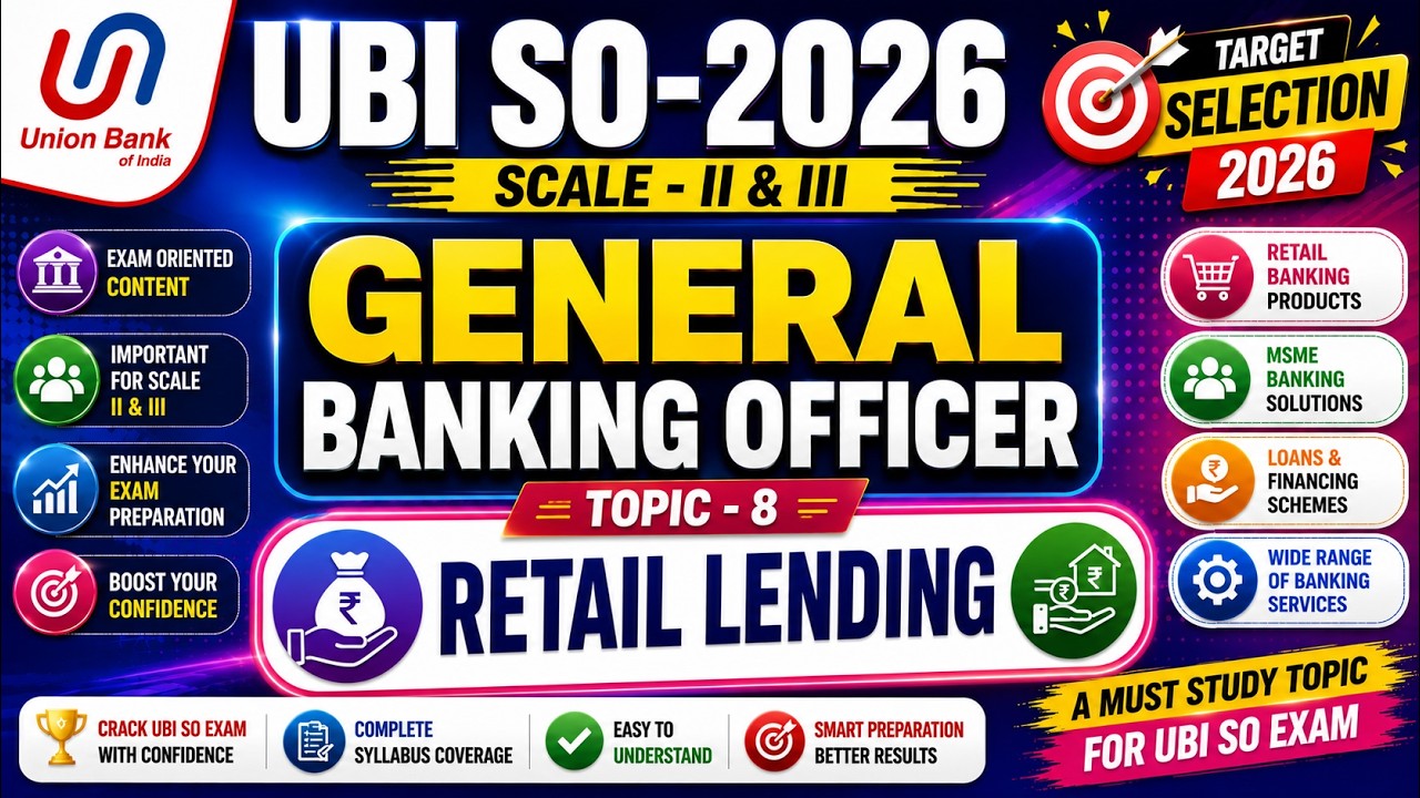 Retail Lending MCQS | UBI SO 2026 General Banking Officer | UBI GBO MCQS PDF 2026 | UBI GBO Scale
