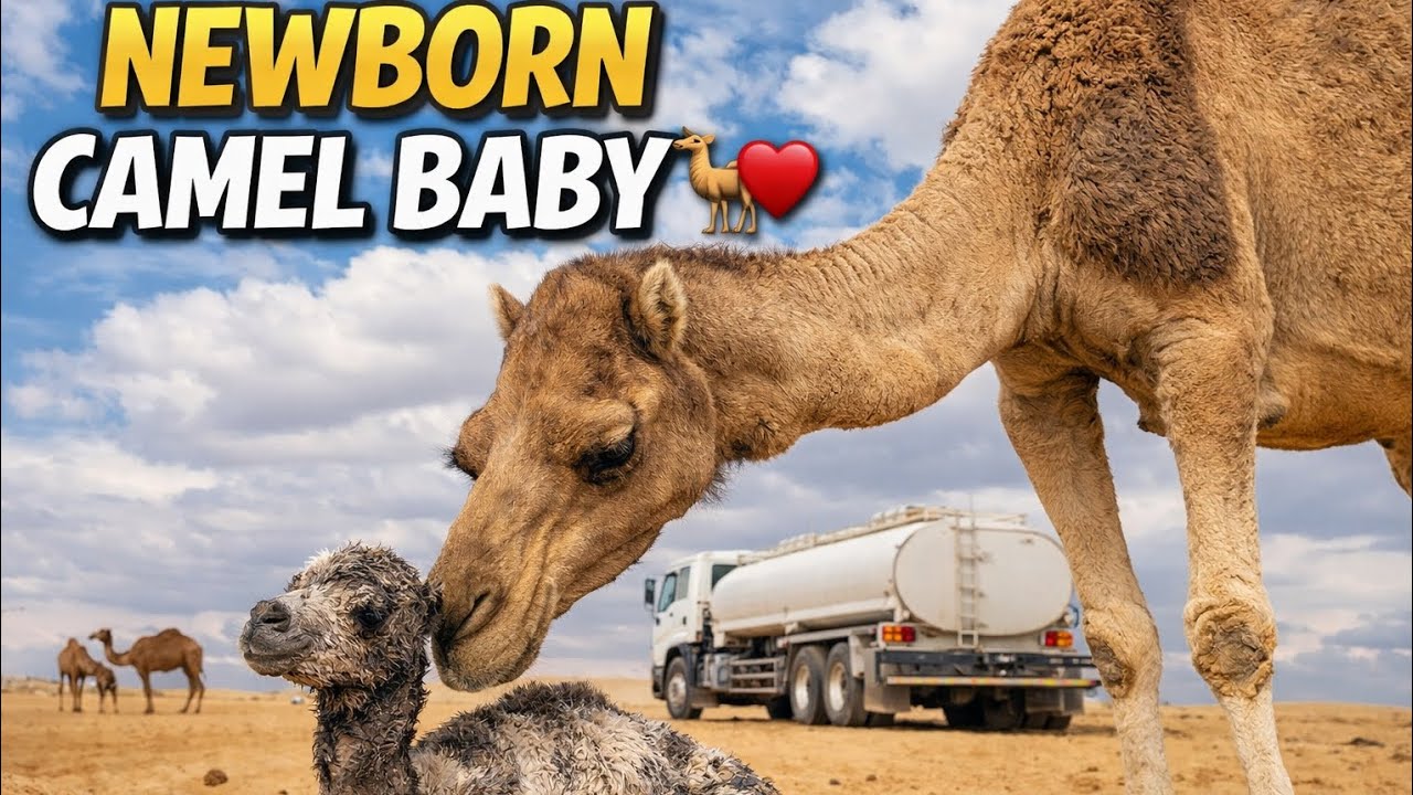 Newborn Camel Baby in the Desert | Real Voice & Real Life 🐪