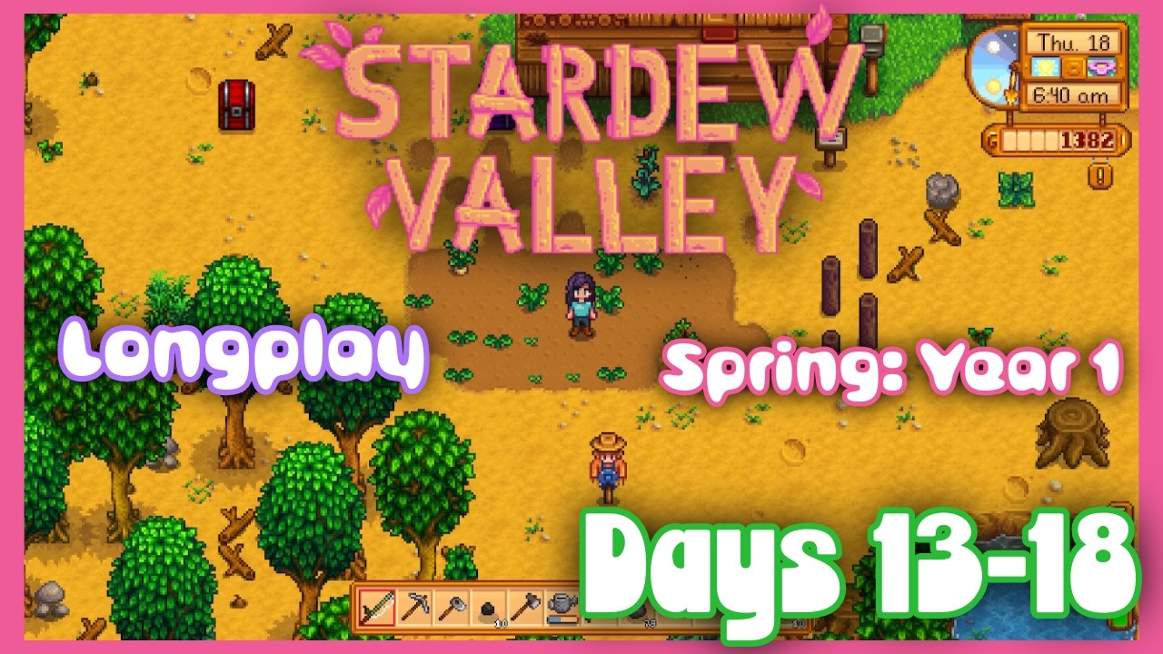 Stardew Valley Cozy Longplay 🌸 | Spring: Year 1 Days 13-18 (No Commentary)