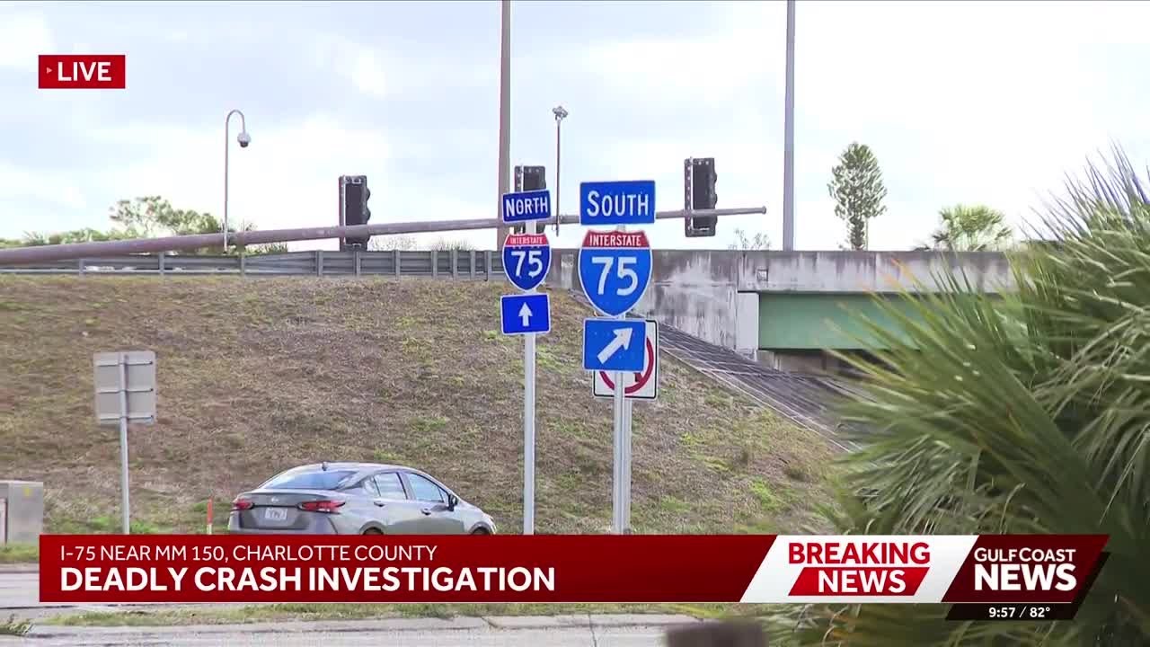 1 dead, 1 in custody, several injured after 4-vehicle crash that shut down I-75 in Charlotte County