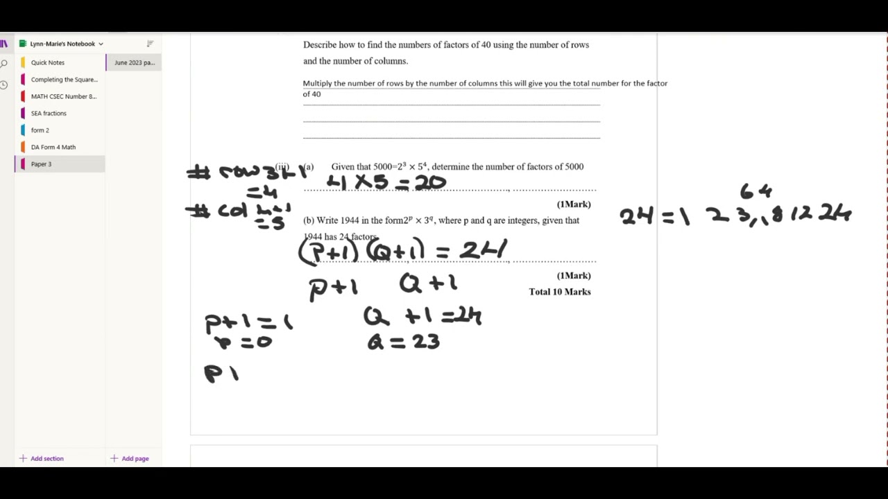 MATH CSEC 2023  May June Paper 3  Solution