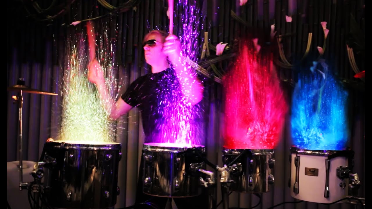 Drumming with FIRE & Water - LED Drum Show (AFISHAL)