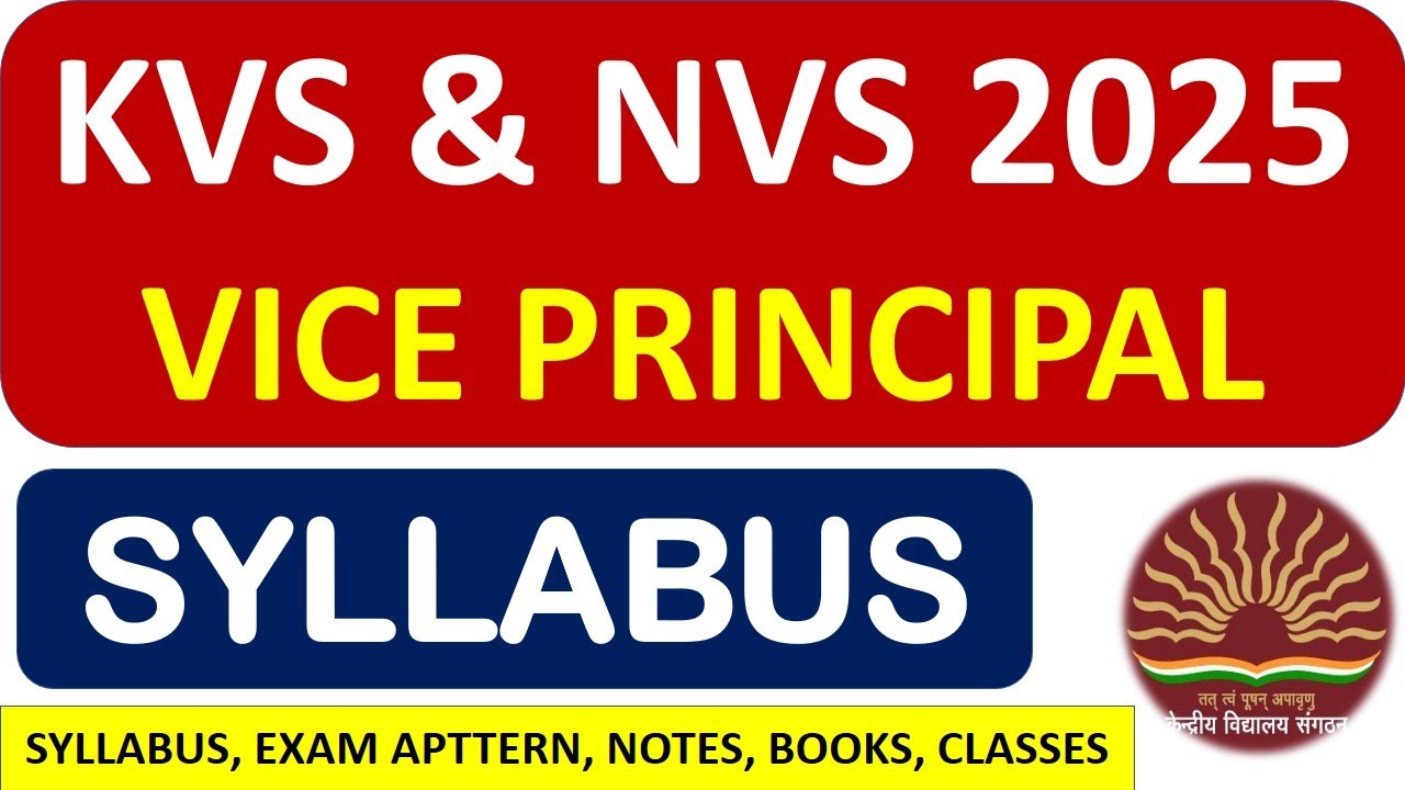 KVS & NVS Vice Principal 2025 Tier-2 Detailed Syllabus - Big Changes in Syllabus & Exam Pattern !!