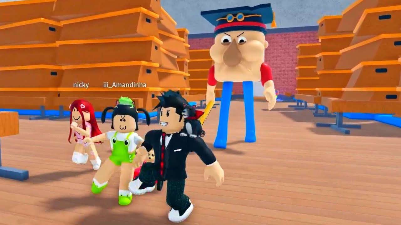 LOKIS ESCAPANDO DA ESCOLA COM PROFESSOR MALUCO | Roblox - Epic School Escape Obby