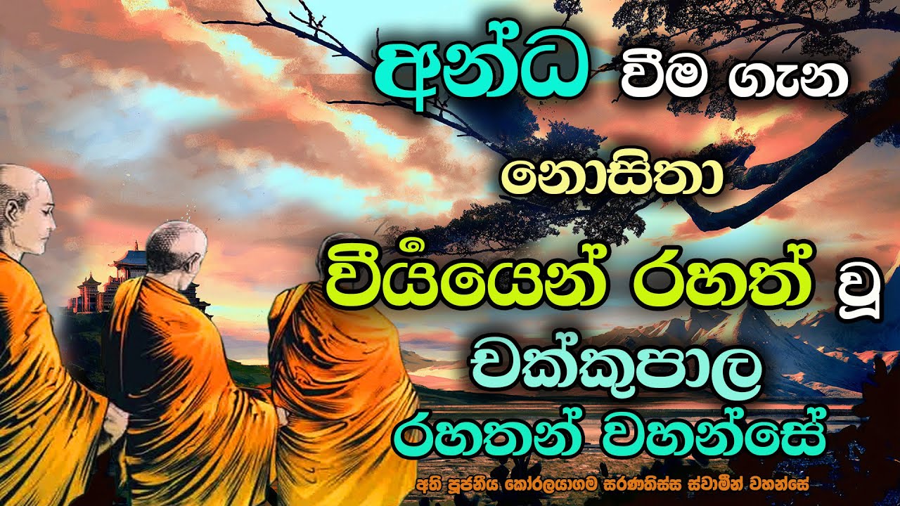 වීර්‍යයෙන් රහත්වූ චක්ඛුපාල තෙරුන් | Blinded Chakkhupala Thero.