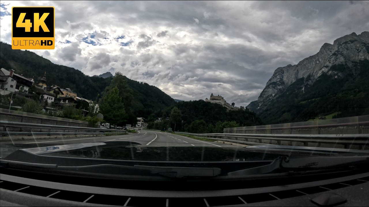 Scenic drive to Hohenwerfen Castle Austria (Where eagles dare)