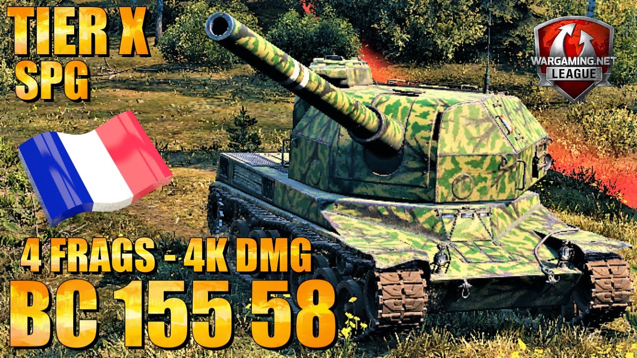 Мир танков БК 155 58 Геймплей &diams; 4k DMG &diams; Реплиты ВОТ (2020 г.)