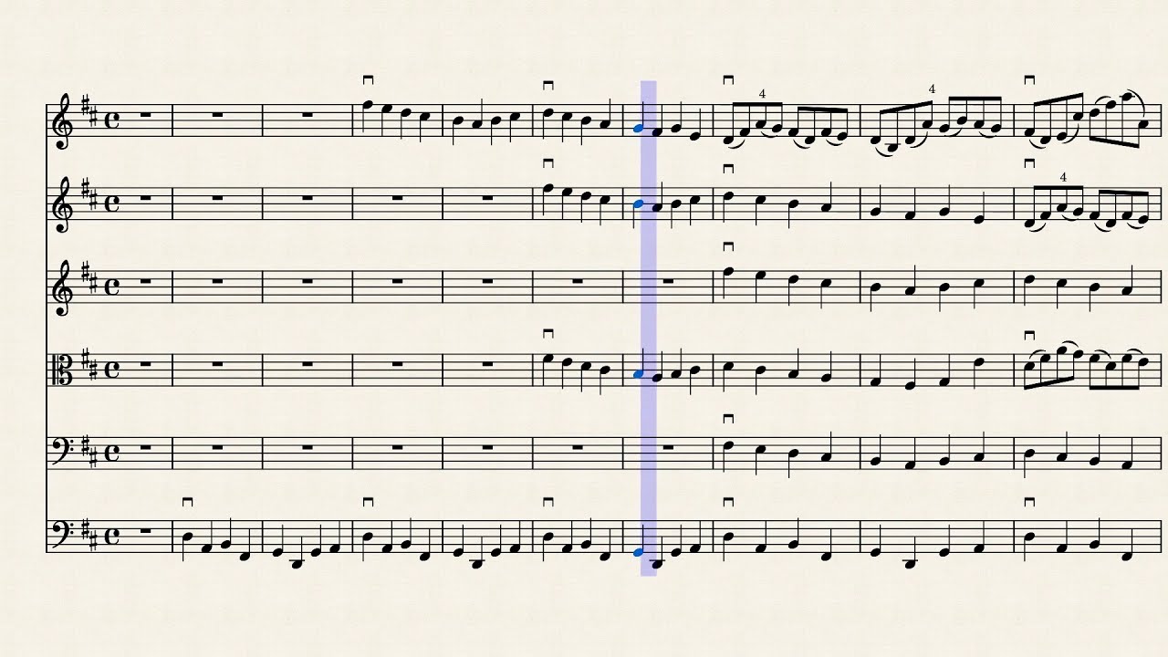 Canon in D. Music Score for String Orchestra. Viola and Cello Solo. Play along Canon in D Orchestra