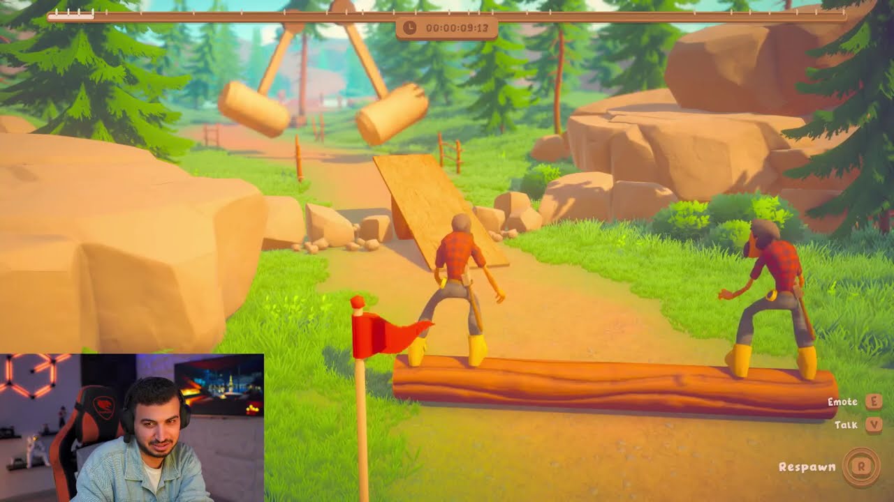 غنيوه وسعدولا لعبة Log Riders