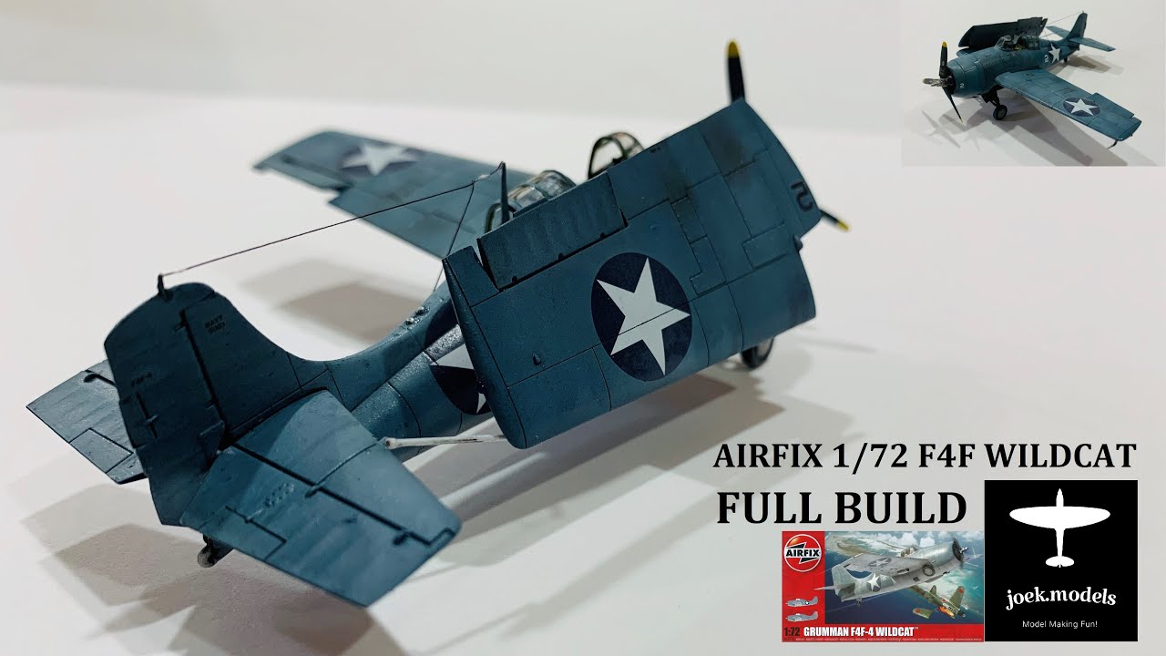 Airfix F4F-4 Wildcat 1/72 Full Build- WW2 Plastic Model Airplane