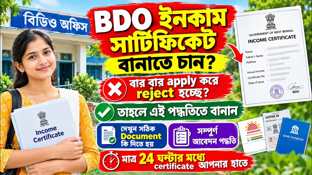 🚨 Income Certificate REJECT? 😱 BDO/SDO বানানোর সঠিক পদ্ধতি | সঠিক Documents 📄