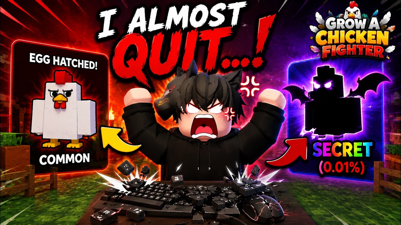 I ALMOST QUIT! PLAYING GROW A CHICKEN FIGHTER